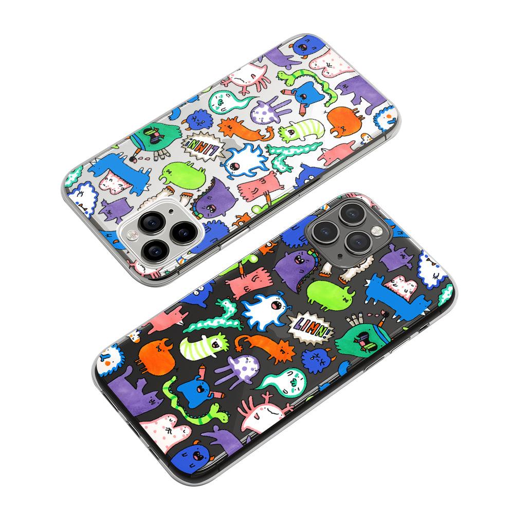 Doodle Mutation of Animals Clear Soft Case-Oxvistore