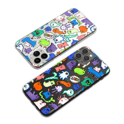 Doodle Mutation of Animals Clear Soft Case-Oxvistore