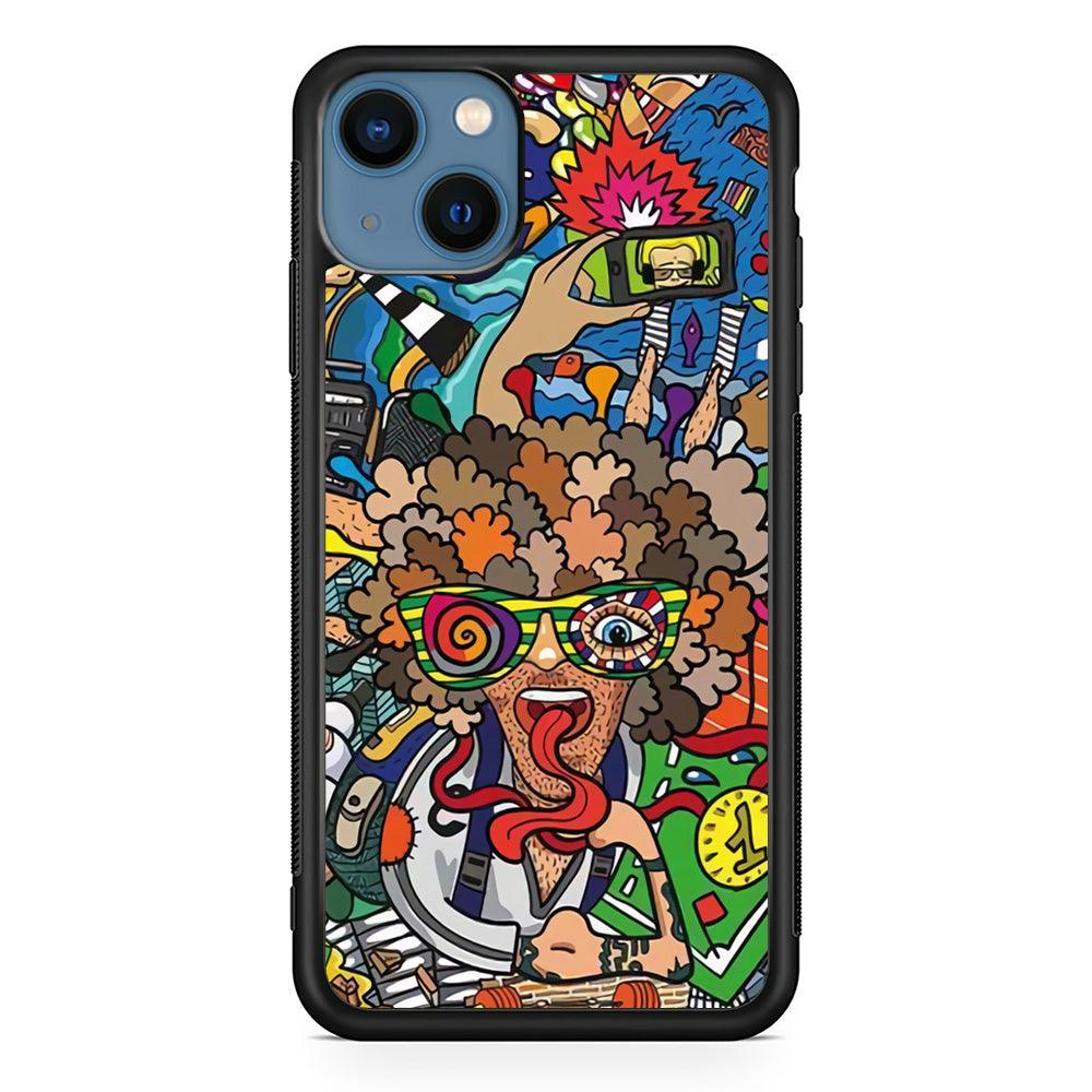 Doodle Olimpyc Sport iPhone 15 Case-Rubber White (2D Case)-Oxvistore