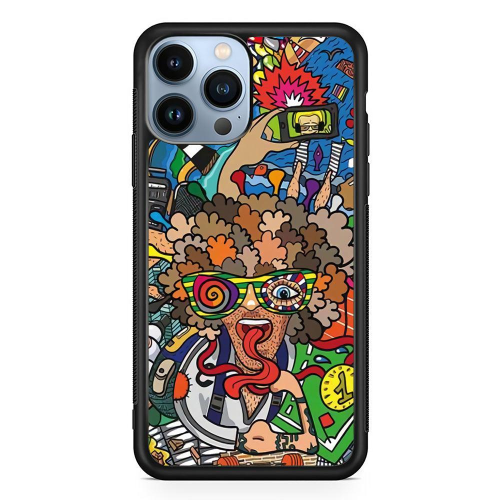 Doodle Olimpyc Sport iPhone 15 Pro Case-Rubber Black (2D Case)-Oxvistore