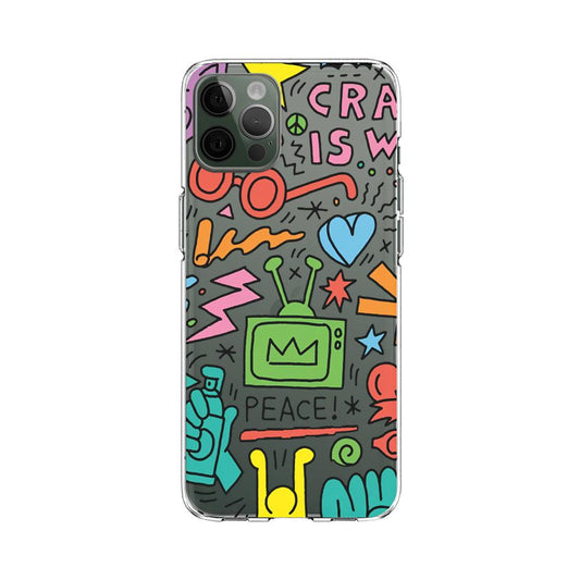Doodle Peace Campaign Clear Soft Case-Oxvistore