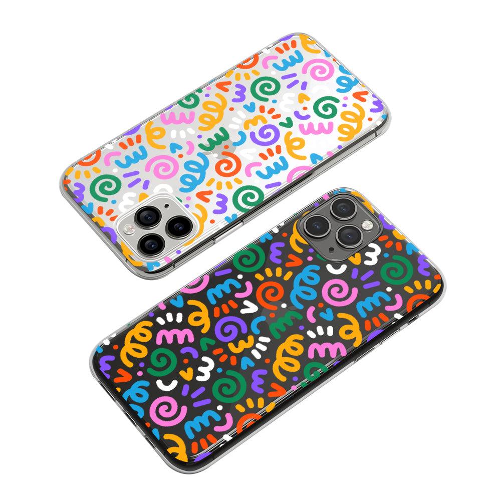 Doodle Spiral Movement Clear Soft Case-Oxvistore