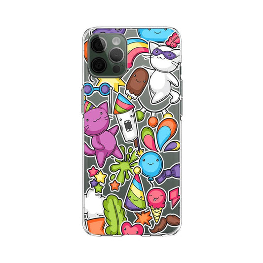 Doodle Sweet Night Party Clear Soft Case-Oxvistore