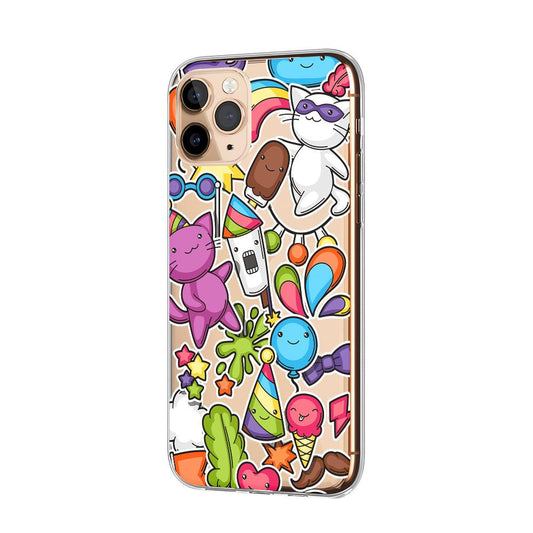 Doodle Sweet Night Party Clear Soft Case-Oxvistore
