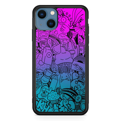 Doodle Twilight Cartoon iPhone 14 Case-Oxvistore