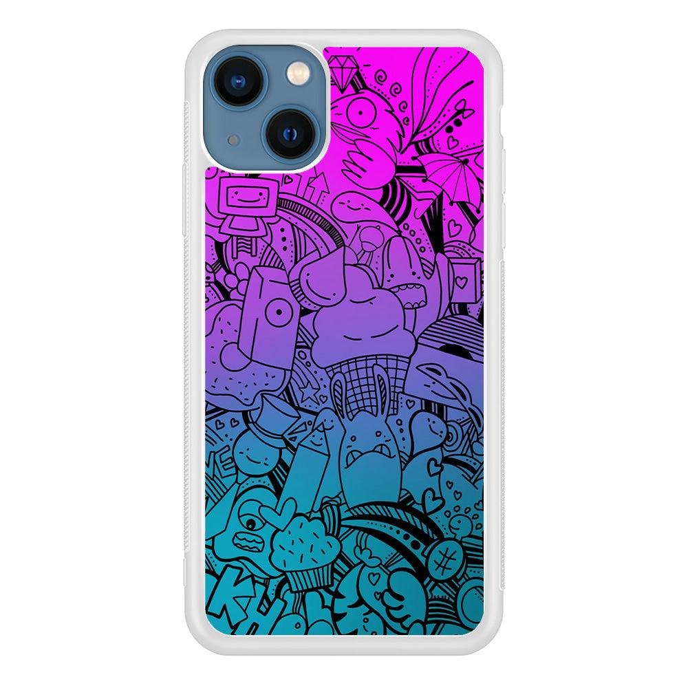 Doodle Twilight Cartoon iPhone 13 Case-Oxvistore