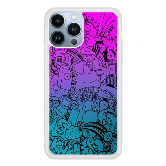 Doodle Twilight Cartoon iPhone 14 Pro Case-Oxvistore