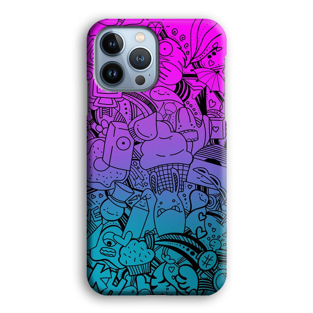 Doodle Twilight Cartoon iPhone 13 Pro Case-Oxvistore