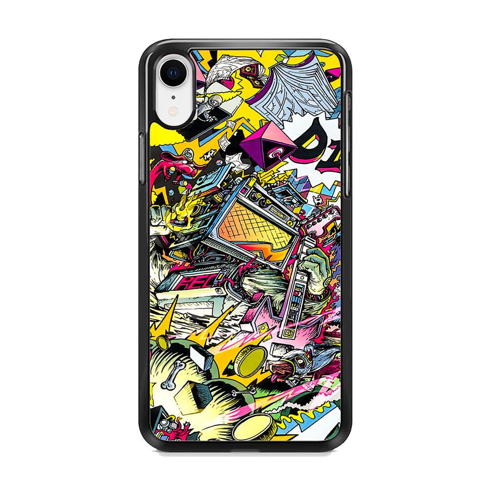 Doodle Box Toys iPhone XR Case-Rubber Black (2D Case)-Oxvistore