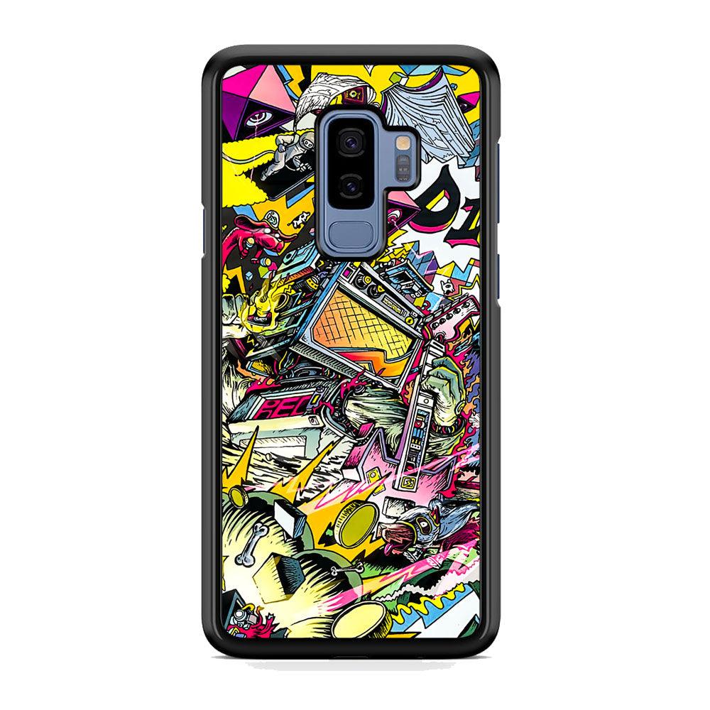 Doodle Box Toys Samsung Galaxy S9 Plus Case-Rubber Black (2D Case)-Oxvistore