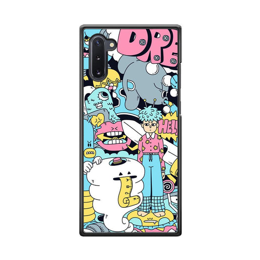 Doodle Dreams Samsung Galaxy Note 10 Case-Rubber Black (2D Case)-Oxvistore