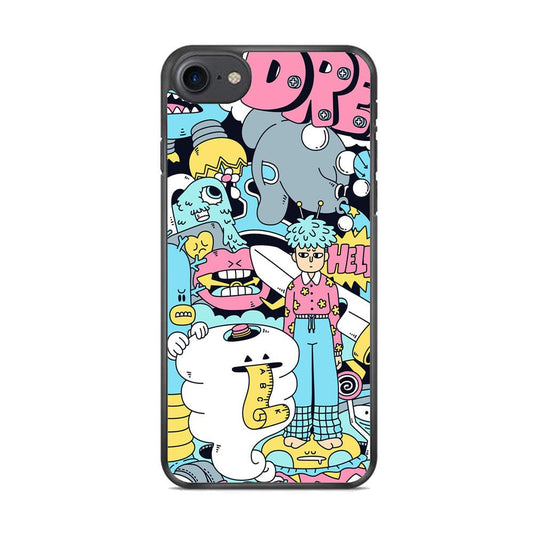 Doodle Dreams iPhone 8 Case-Rubber White (2D Case)-Oxvistore