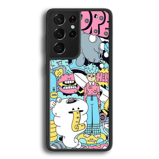 Doodle Dreams Samsung Galaxy S23 Ultra Case-Rubber Black (2D Case)-Oxvistore