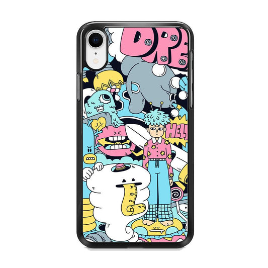 Doodle Dreams iPhone XR Case-Rubber Black (2D Case)-Oxvistore