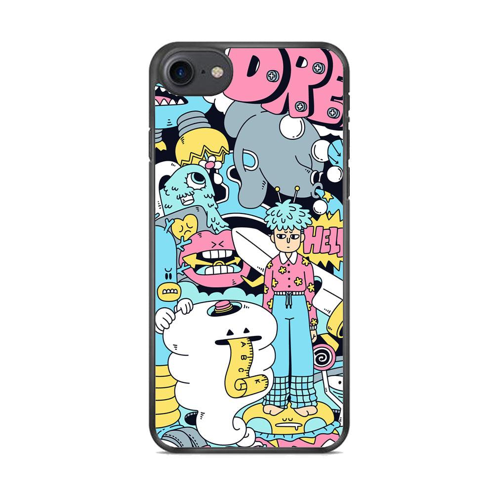 Doodle Dreams iPhone 7 Case-Rubber Black (2D Case)-Oxvistore