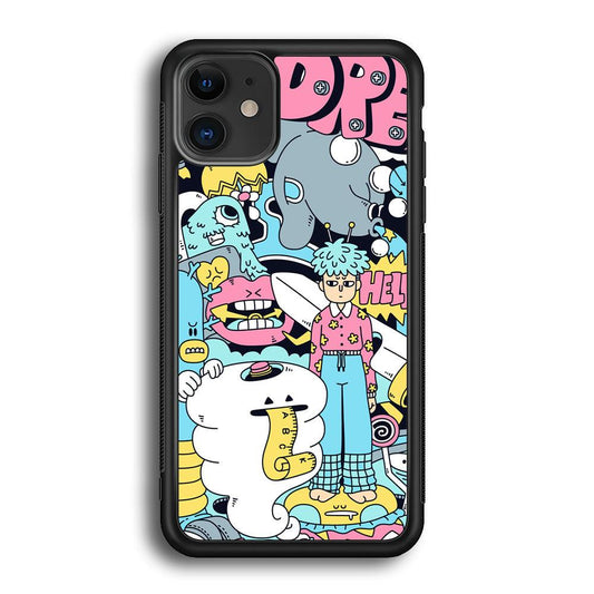 Doodle Dreams iPhone 12 Case-Rubber Black (2D Case)-Oxvistore