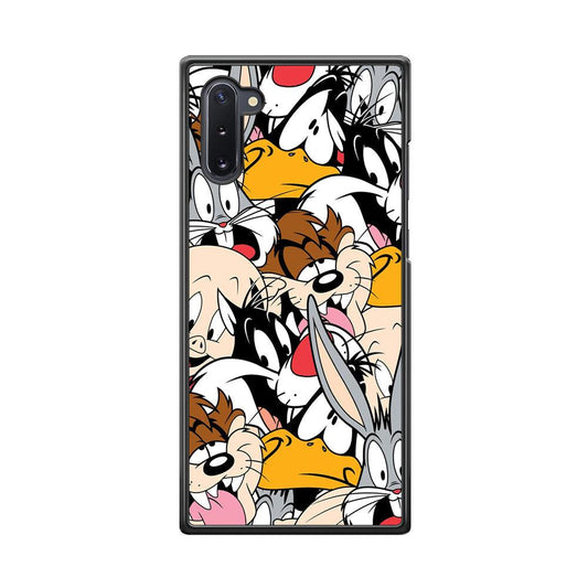 Doodle Looney Tunes Stars Samsung Galaxy Note 10 Case-Rubber Black (2D Case)-Oxvistore