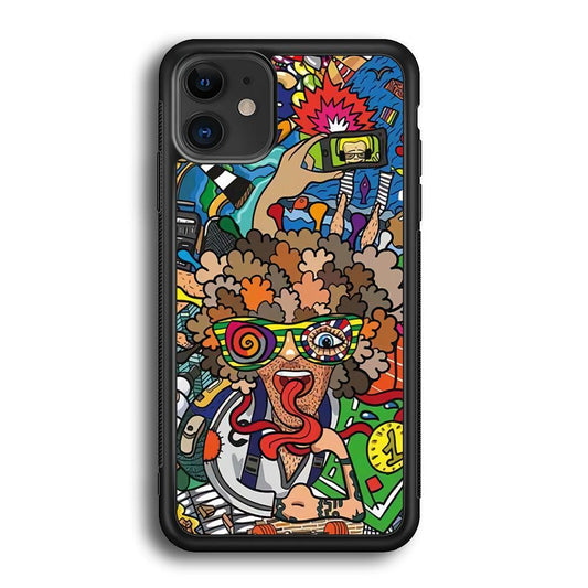 Doodle Olimpyc Sport iPhone 12 Case-Rubber Black (2D Case)-Oxvistore