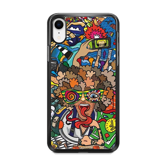 Doodle Olimpyc Sport iPhone XR Case-Rubber Black (2D Case)-Oxvistore