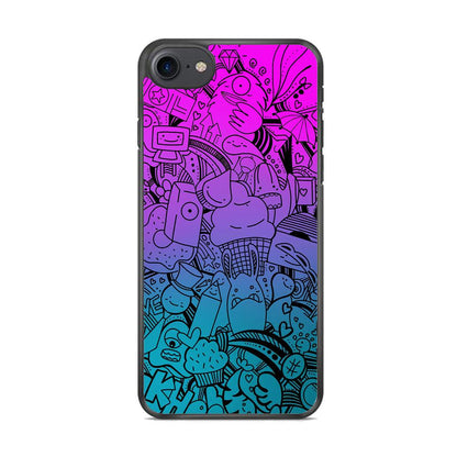 Doodle Twilight Cartoon iPhone 8 Case-Oxvistore