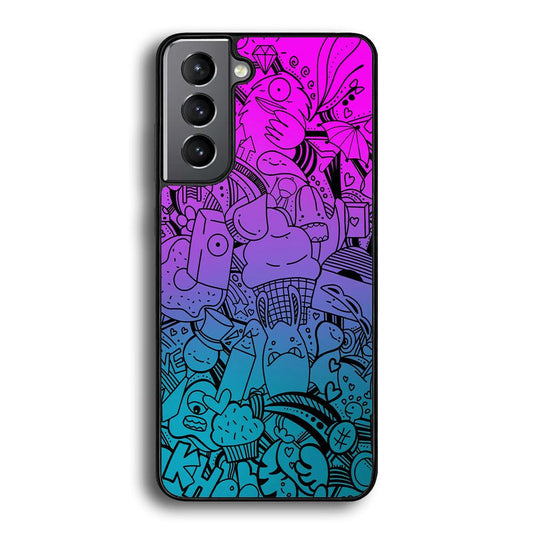 Doodle Twilight Cartoon Samsung Galaxy S24 Plus Case-Rubber Black (2D Case)-Oxvistore