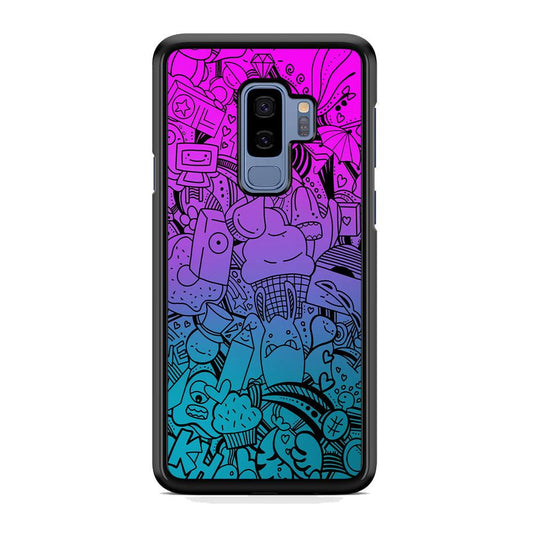Doodle Twilight Cartoon Samsung Galaxy S9 Plus Case-Rubber Black (2D Case)-Oxvistore