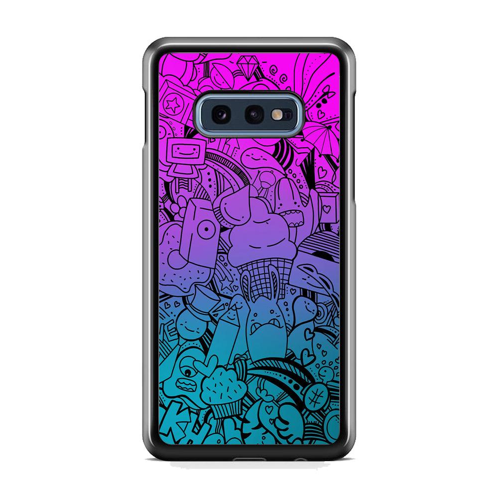 Doodle Twilight Cartoon Samsung Galaxy S10E Case-Rubber Black (2D Case)-Oxvistore