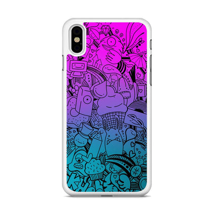 Doodle Twilight Cartoon iPhone X Case-Oxvistore