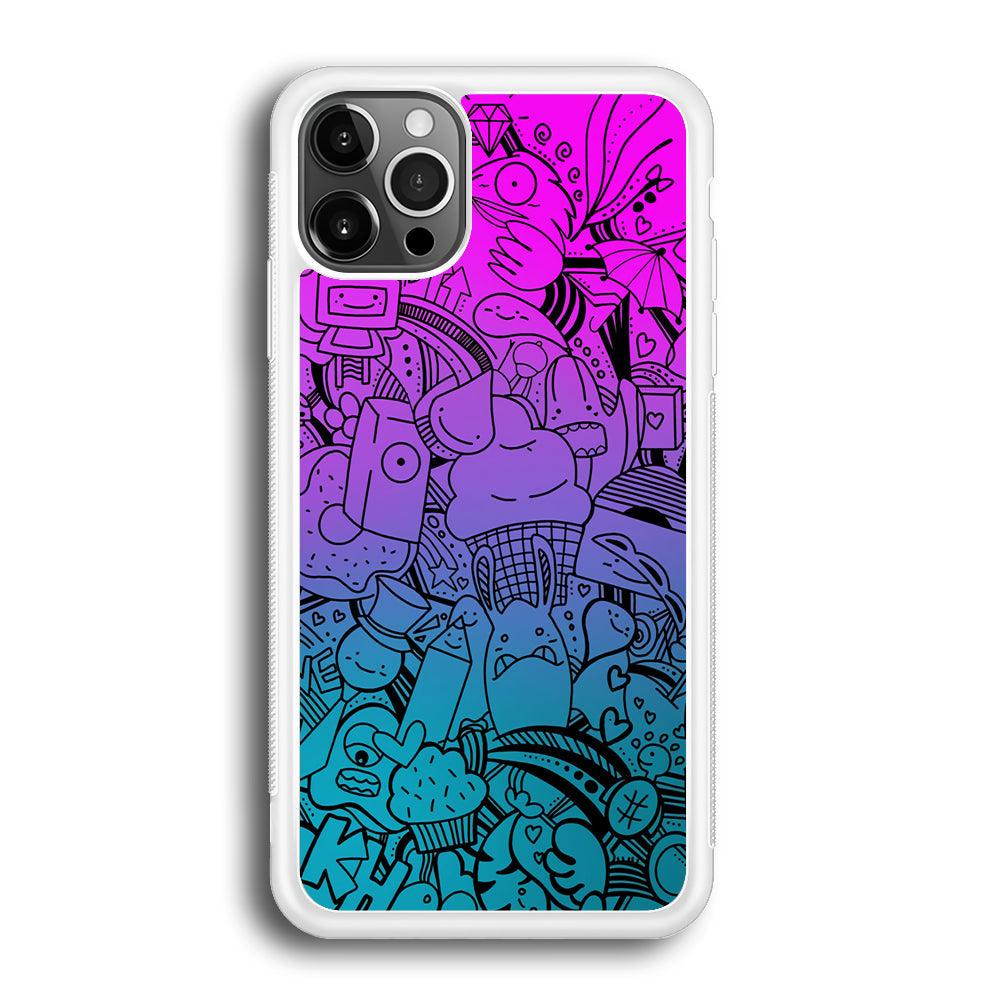 Doodle Twilight Cartoon iPhone 12 Pro Case-Oxvistore