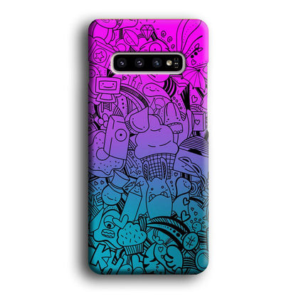 Doodle Twilight Cartoon Samsung Galaxy S10 Case-Oxvistore