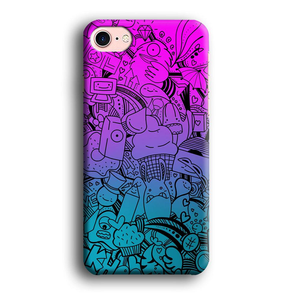 Doodle Twilight Cartoon iPhone 8 Case-Oxvistore