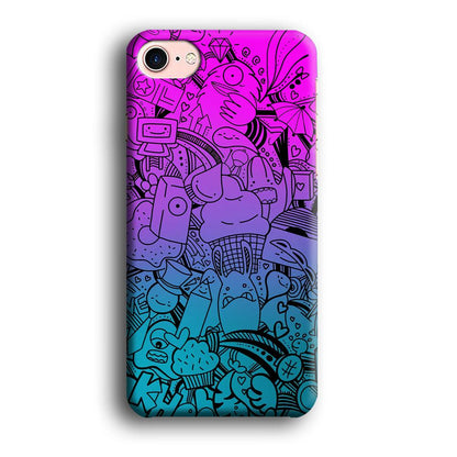 Doodle Twilight Cartoon iPhone 8 Case-Oxvistore