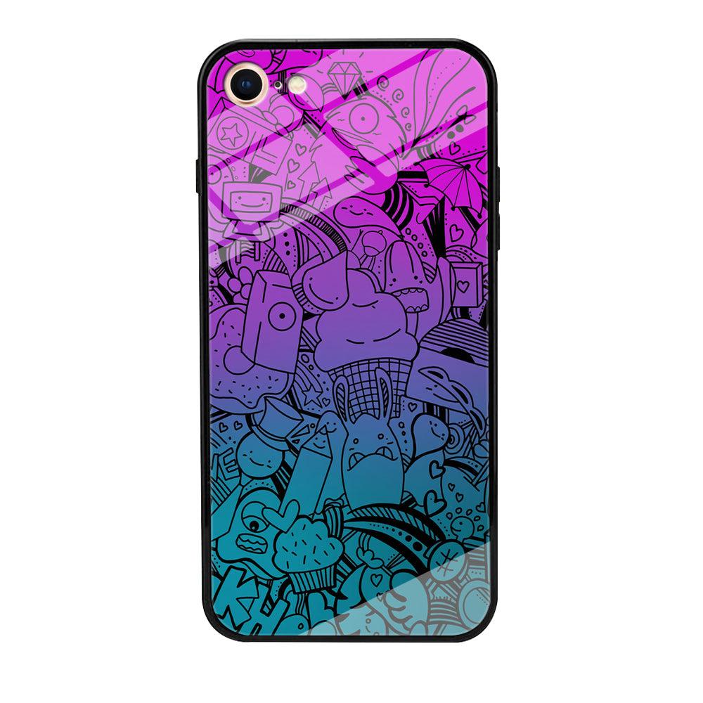 Doodle Twilight Cartoon iPhone 8 Case-Oxvistore