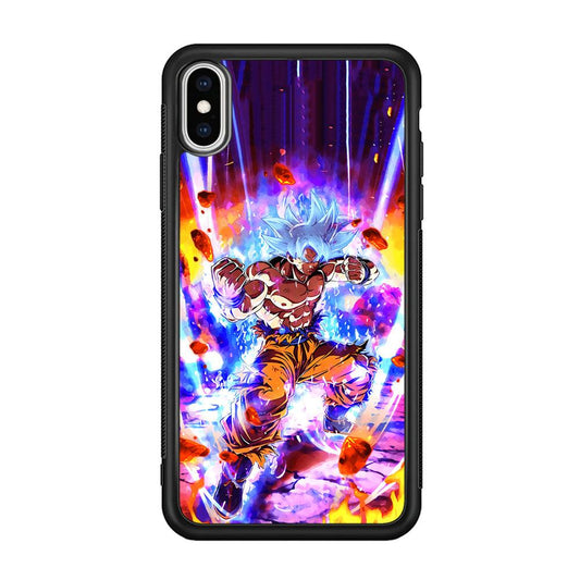 Dragon Ball Z Break The Ground iPhone Xs Max Case-Rubber Black (2D Case)-Oxvistore