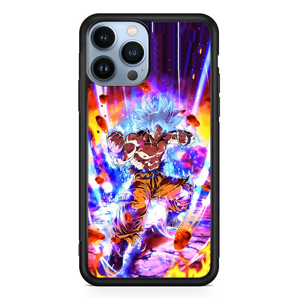 Dragon Ball Z Break The Ground iPhone 13 Pro Max Case-Rubber Black (2D Case)-Oxvistore