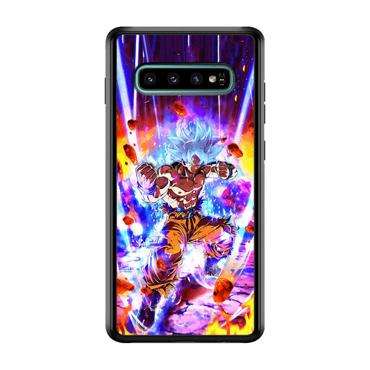 Dragon Ball Z Break The Ground Samsung Galaxy S10 Case-Rubber Black (2D Case)-Oxvistore