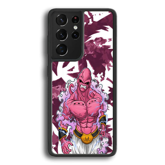 Dragon Ball Z Muscle of Majin Buu Samsung Galaxy S21 Ultra Case-Rubber Black (2D Case)-Oxvistore
