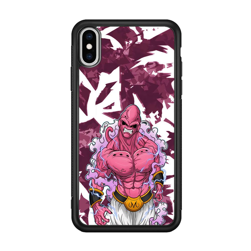 Dragon Ball Z Muscle of Majin Buu iPhone Xs Max Case-Rubber Black (2D Case)-Oxvistore