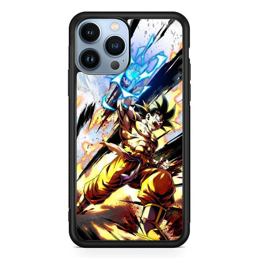 Dragon Ball Z Power Attack iPhone 15 Pro Case-Rubber White (2D Case)-Oxvistore