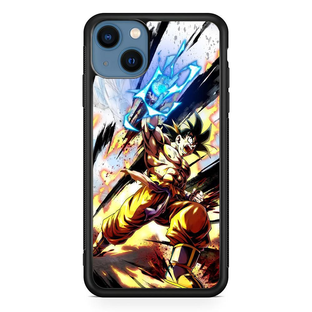 Dragon Ball Z Power Attack iPhone 15 Plus Case-Rubber White (2D Case)-Oxvistore