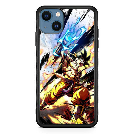 Dragon Ball Z Power Attack iPhone 15 Plus Case-Rubber White (2D Case)-Oxvistore