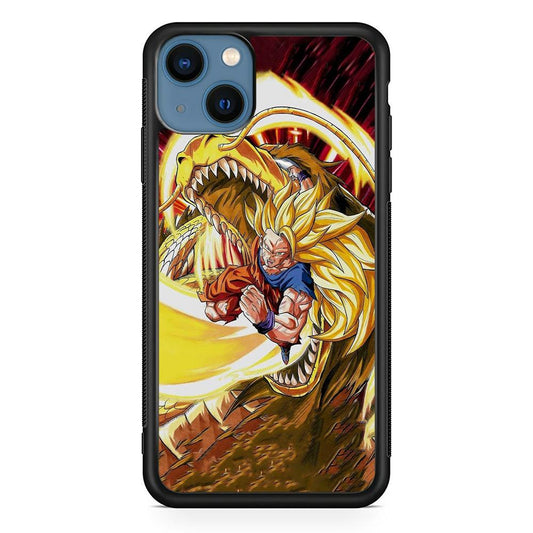 Dragon Ball Z Power of The Dragon iPhone 15 Case-Rubber White (2D Case)-Oxvistore