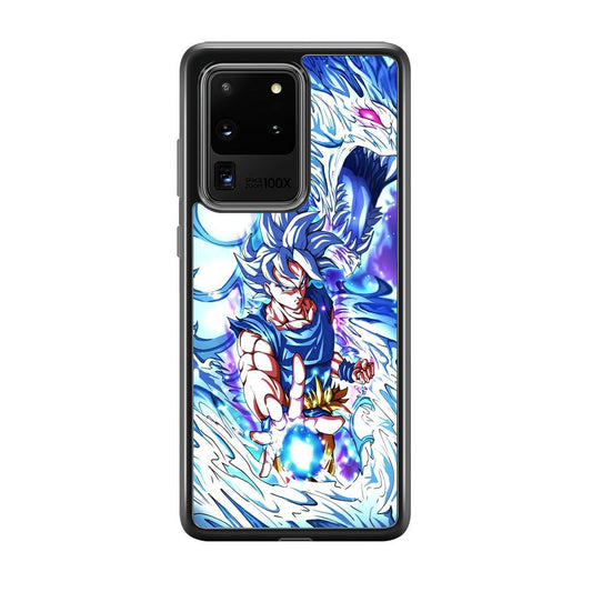 Dragon Ball Z Saiyan and Dragon Psyche Samsung Galaxy S20 Ultra Case-Rubber Black (2D Case)-Oxvistore