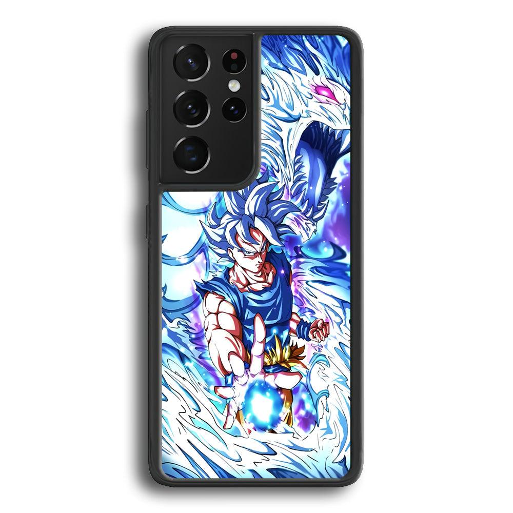 Dragon Ball Z Saiyan and Dragon Psyche Samsung Galaxy S22 Ultra Case-Rubber Black (2D Case)-Oxvistore