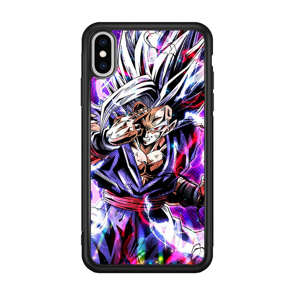 Dragon Ball Z The Mind Power iPhone XS Case-Rubber Black (2D Case)-Oxvistore