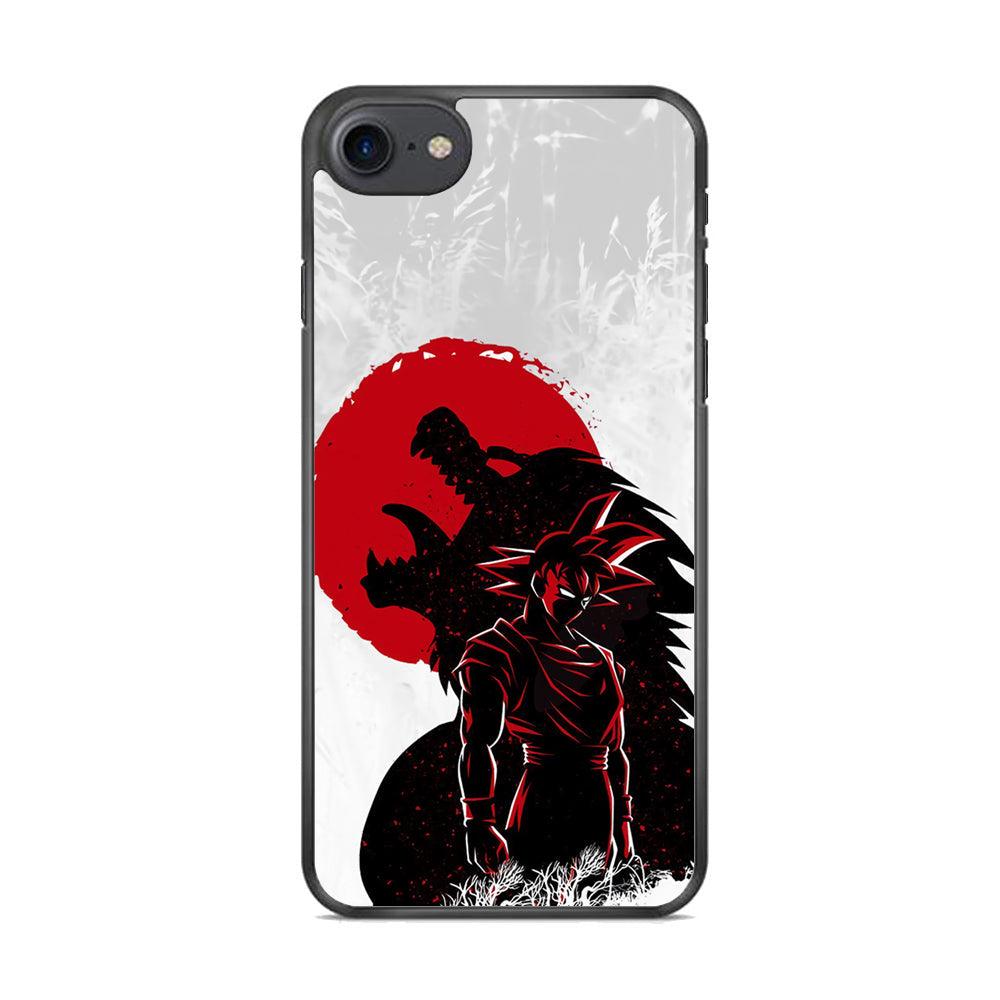 Dragon Ball Blood Red Moon iPhone 8 Case-Rubber Black (2D Case)-Oxvistore