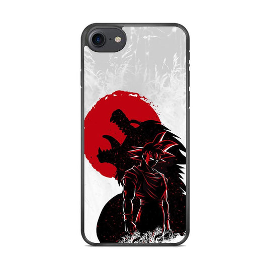 Dragon Ball Blood Red Moon iPhone 8 Case-Rubber Black (2D Case)-Oxvistore