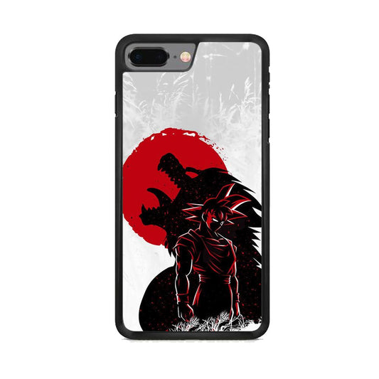 Dragon Ball Blood Red Moon iPhone 8 Plus Case-Rubber Black (2D Case)-Oxvistore