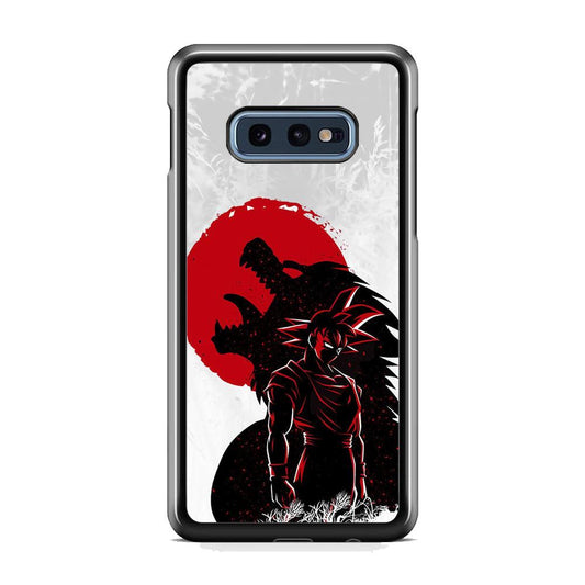 Dragon Ball Blood Red Moon Samsung Galaxy S10E Case-Rubber White (2D Case)-Oxvistore