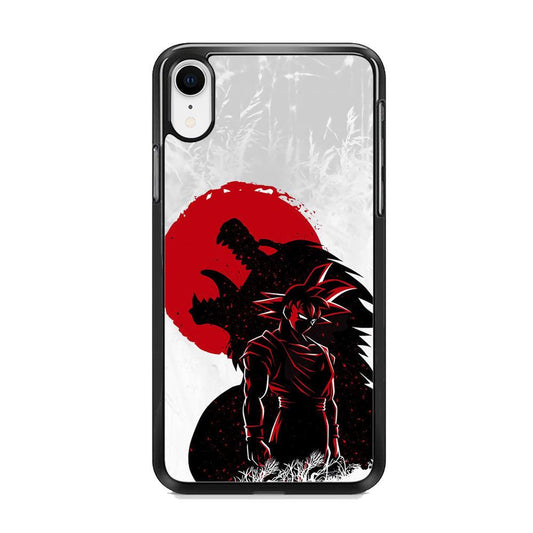 Dragon Ball Blood Red Moon iPhone XR Case-Rubber Black (2D Case)-Oxvistore